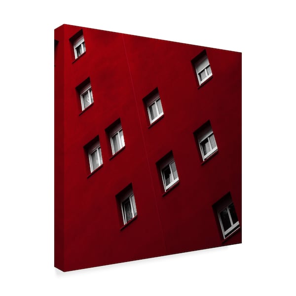 Gilbert Claes 'Red White Combi' Canvas Art,35x35